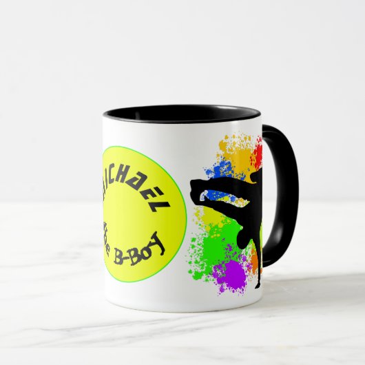 Colorsplash Breakdancer personalisierter Becher Tasse (VorderseiteRechts)