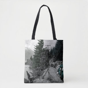 Colorsplash Vintager Bergsee Natur Cars Pic Tasche