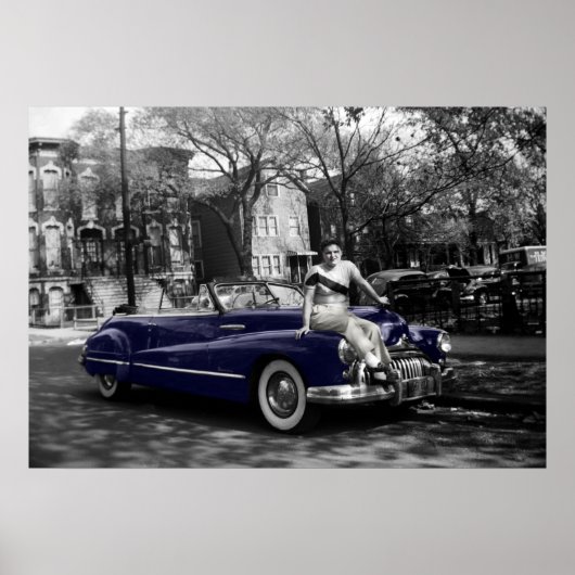 Colorsplash Woman Buick Roadmaster Car Auto der 19 Poster (Vorne)