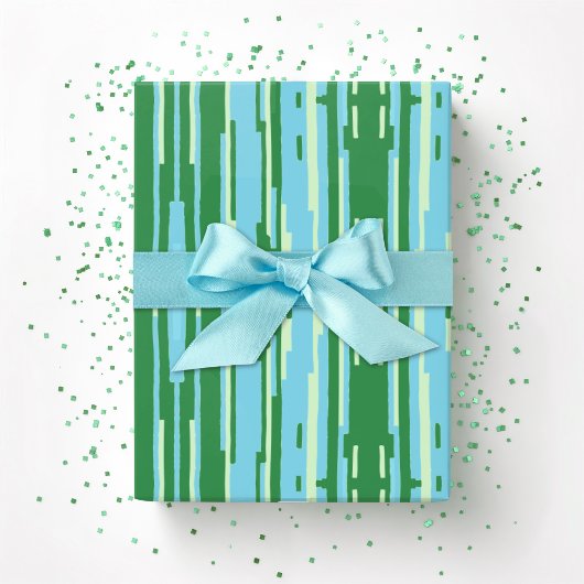 Colorstack Ikat in Grün und Aqua Geschenkpapier
