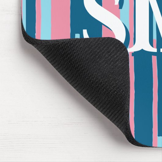 Colorstack Ikat in Pink + Aqua Personalized Mousepad (Ecke)