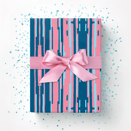 Colorstack Ikat in Rosa und Aqua Geschenkpapier