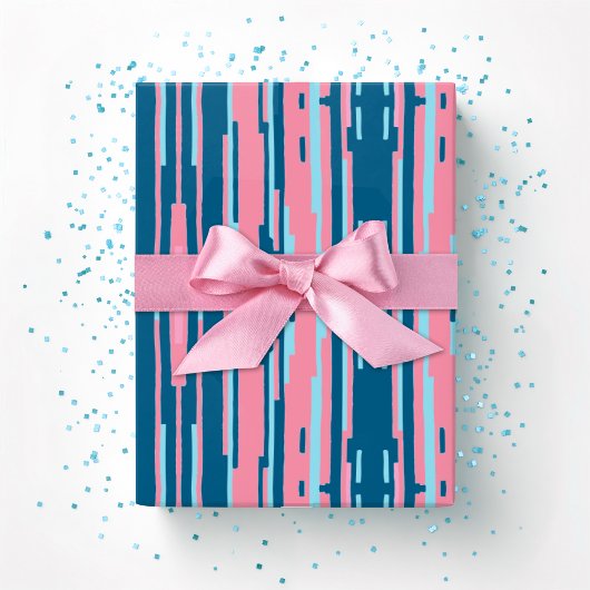 Colorstack Ikat in Rosa und Aqua Geschenkpapier