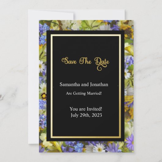 Colorul Wilde Blume Save the Date Karte (Vorderseite)