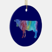 Colorwashed Kuh Keramik Ornament (Rechts)