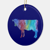 Colorwashed Kuh Keramik Ornament (Links)