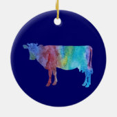 Colorwashed Kuh Keramik Ornament (Hinten)