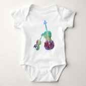 Colorwashed Violine und Cello Baby Strampler (Vorderseite)