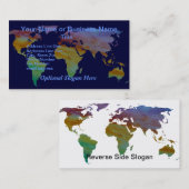 Colorwashed Weltkarte Visitenkarte (Vorne/Hinten)