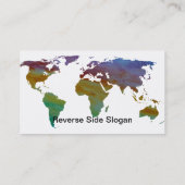 Colorwashed Weltkarte Visitenkarte (Rückseite)