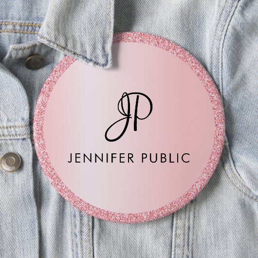 Colossal Button Custom Monogram Rose Gold (Beispiel)