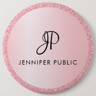 Colossal Button Custom Monogram Rose Gold