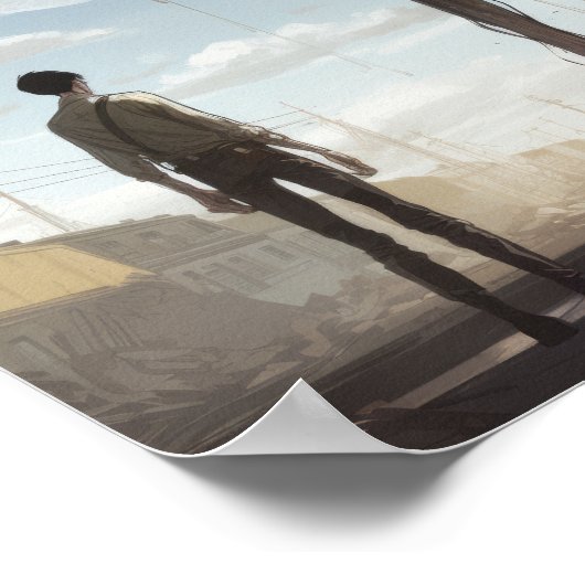 Colossal Canine: Titan Greyhound Giant Dog Poster (Ecke)