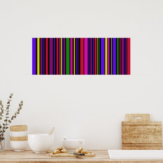 Colossal Multi color Barcode Art #2 Poster (Küche)
