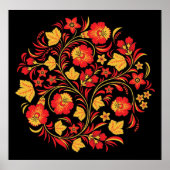 Colossal Print Russuan Folk Art Khokhloma Poster (Vorne)