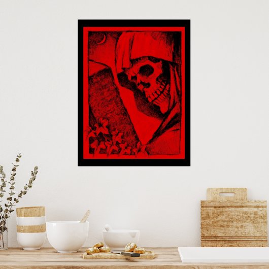Colossal Red Skull Poster (Küche)