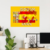 Colossal Spanischen Fußball Futbol Toro Flag Poste Poster (Heimbüro)
