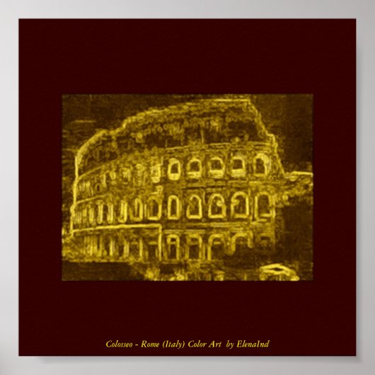 Colosseo Neon Color Art Poster (Vorne)