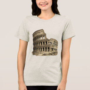 Colosseo Romano Antikes Kolosseum Stich Tri-Blend Shirt