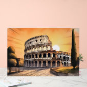 Colosseum ancient roman amphitheater during golden acrylschild (Hochzeit)