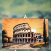Colosseum ancient roman amphitheater during golden acrylschild (Neutral)