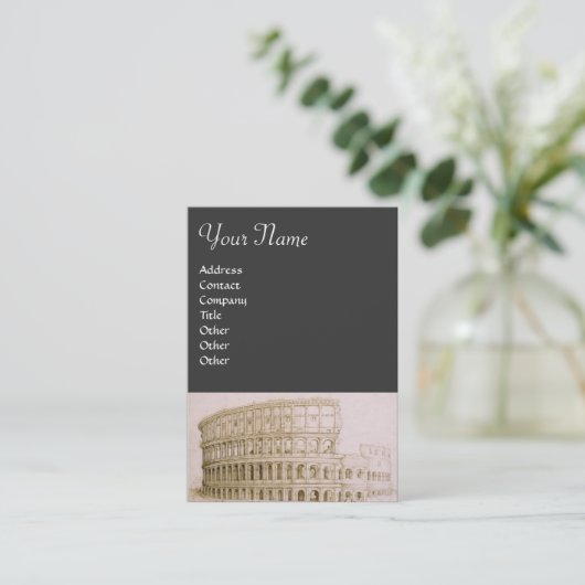 COLOSSEUM/Antike Architektur, Architekt Grau Visitenkarte (Stehend Vorderseite)