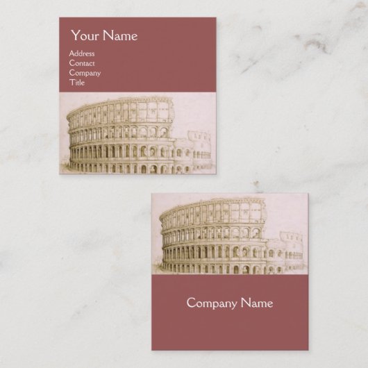 COLOSSEUM/Antike Architektur, Architektur Quadratische Visitenkarte (Vorne/Hinten)