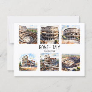Colosseum Aquarell Rom Sehenswürdigkeiten Postkarte