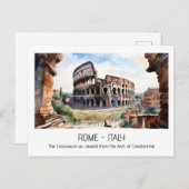 Colosseum Aquarellbogen Constantine Rom Curio Postkarte (Vorne/Hinten)