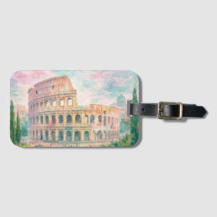 Colosseum-Gepäckanhänger   Wasserfarben-Rom-Reiseg Gepäckanhänger