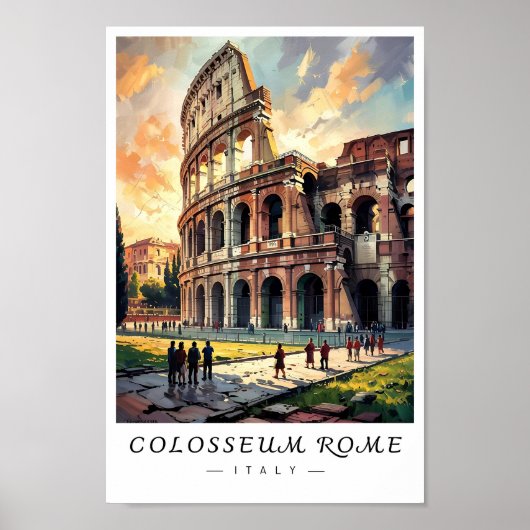 Colosseum Rome Italy Wall Art, Ancient Ruin Poster (Vorne)