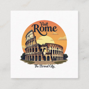 Colosseum Rome Vintage Travel Design Quadratische Visitenkarte