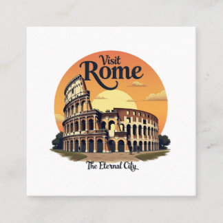 Colosseum Rome Vintage Travel Design Quadratische Visitenkarte