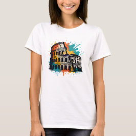 Colosseum Street Art - Colorful Rome Sehenswürdigk T-Shirt