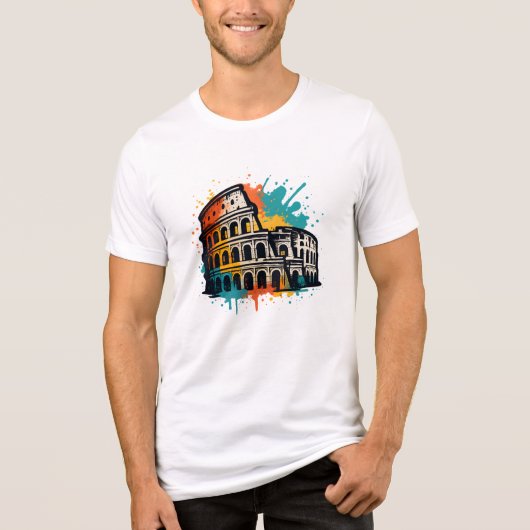 Colosseum Street Art - Colorful Rome Sehenswürdigk Tri-Blend Shirt (Vorderseite)