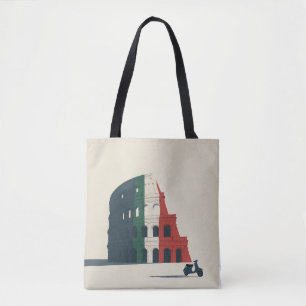 Colosseum Tricolore Schulter-Tote - Vespa Italien Tasche