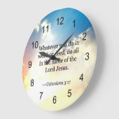 Colossian 3:17, Christian Bible Scripture  Große Wanduhr (Winkel)