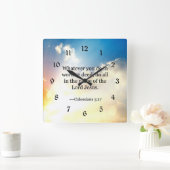 Colossian 3:17, Christian Bible Scripture, Quadratische Wanduhr (Zuhause)