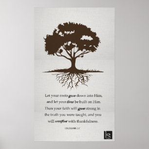 Colossians 2:7 - gewurzelt in ihm poster