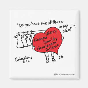Colossians 3:12 roter Herz-Magnet Magnet