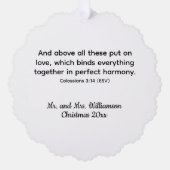 Colossians 3:14 Love and Harmony Bible Verse Ornament Karte (Vorderseite)