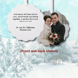 Colossians 3:14 Love and Harmony Bible Verse Ornament Karte