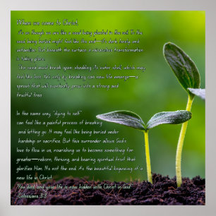 Colossians 3:3 Grafik mit einem Gartenspross Poster