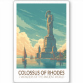 Colossus of Rhodes Seven Wonders of the World Art Aufkleber (Vorderseite)