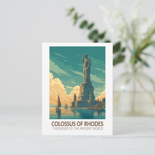 Colossus of Rhodes Seven Wonders of the World Art Postkarte (Stehend Vorderseite)
