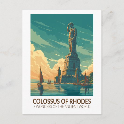 Colossus of Rhodes Seven Wonders of the World Art Postkarte (Vorderseite)