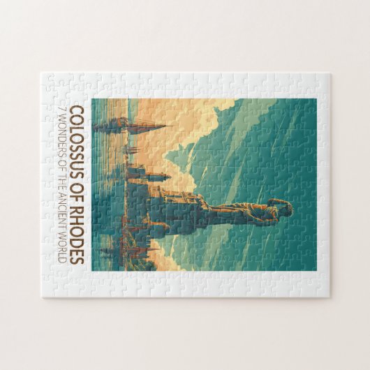 Colossus of Rhodes Seven Wonders of the World Art Puzzle (Horizontal)