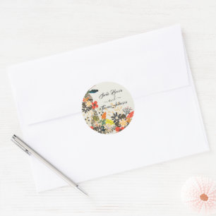 COLOUFUL BOHO FLORAL RUNDER AUFKLEBER