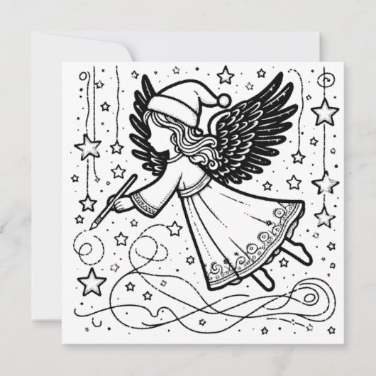 Colour Art Christmas Angel Feiertagskarte (Vorderseite)