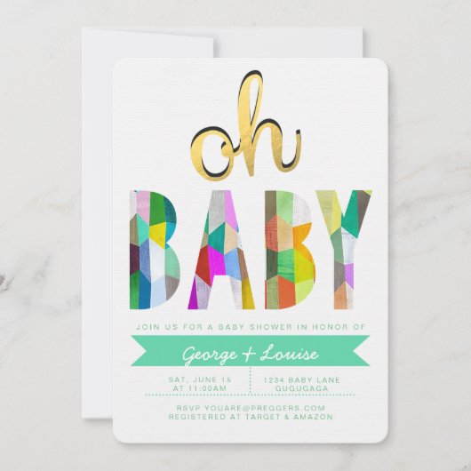 Colour Baby Dusche Einladung (Vorderseite)